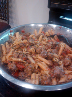 A picture of Stacy's Italian Sausage Pasta.