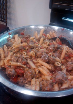 A picture of Stacy's Italian Sausage Pasta.