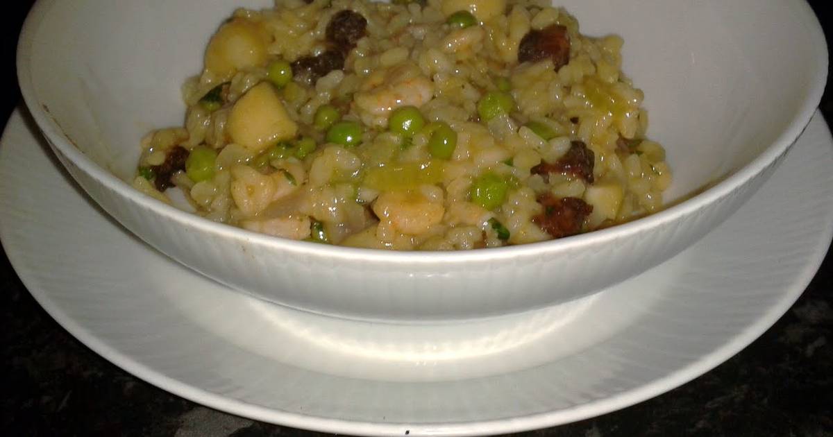 Scallop and Prawn Risotto with Chorizo Recipe by noisyrow - Cookpad