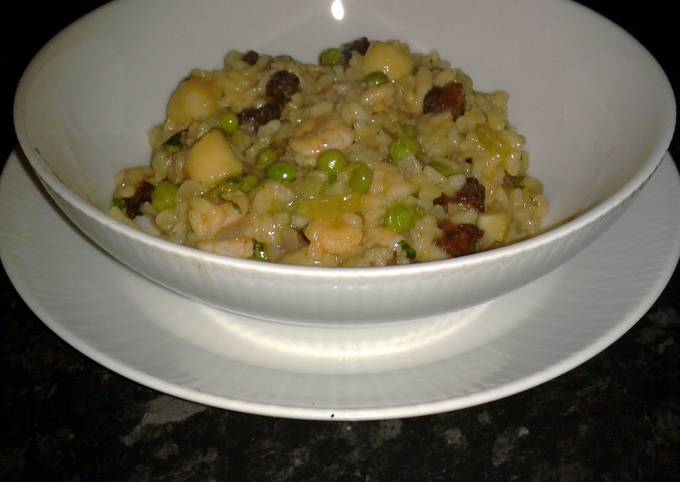 Scallop and Prawn Risotto with Chorizo