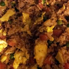 A picture of Hibachi style Japanese rice.