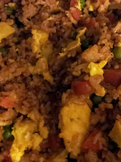 A picture of Hibachi style Japanese rice.