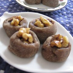 Walnut Mochi made with Toasted Barley Flour A picture of Walnut Mochi made with Toasted Barley Flour.