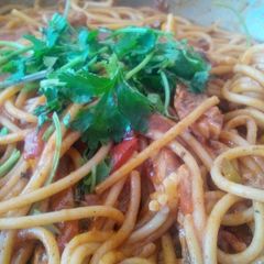 Spaghetti with spicy pilchards A picture of Spaghetti with spicy pilchards.