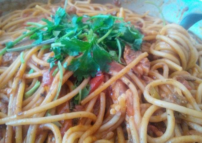 Easiest Way to Make Perfect Spaghetti with spicy pilchards