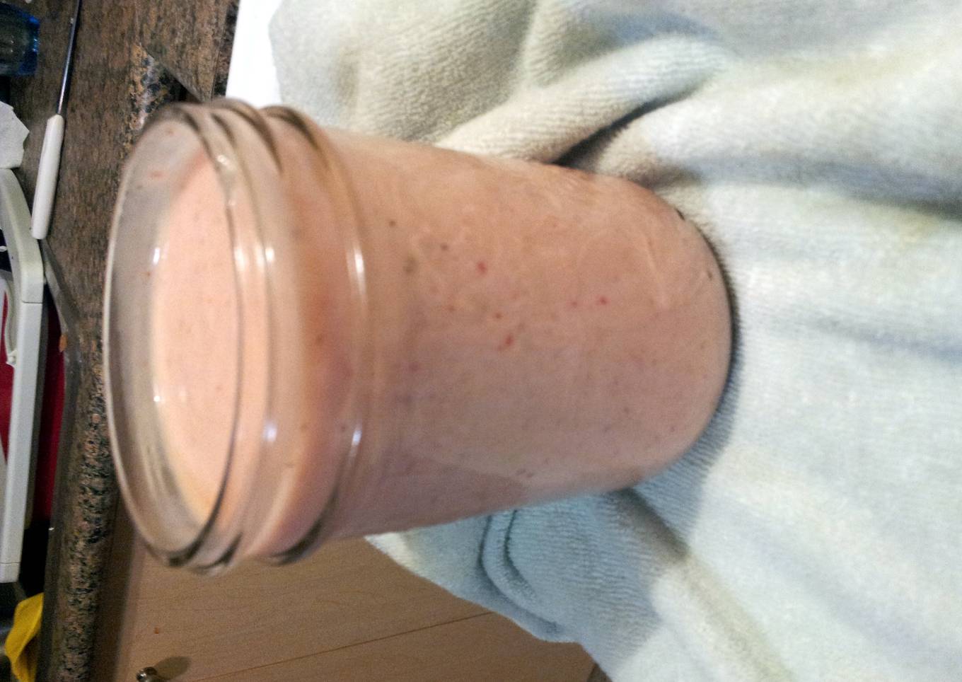 Strawberry, mango, banana smoothie