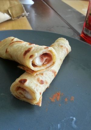 A picture of Palacinky (Czech Pancakes).