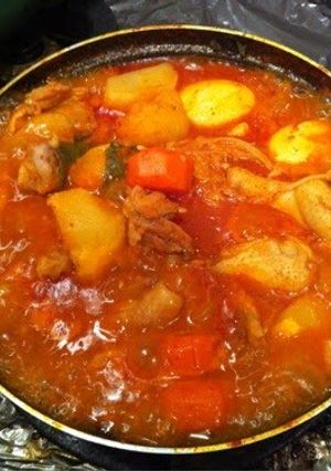 A picture of Korean Sweet and Spicy Hot Daktoritang.