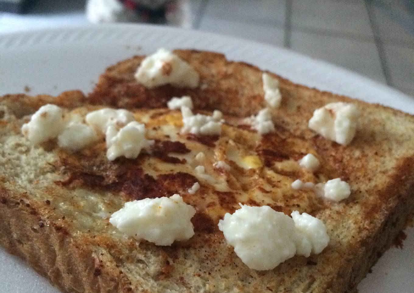 Frogs in the pond. toasted eggs