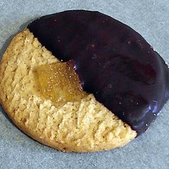 A picture of Vickys Chocolate Coated Ginger Cookies, GF DF EF SF NF.