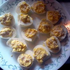 A picture of Deviled eggs.