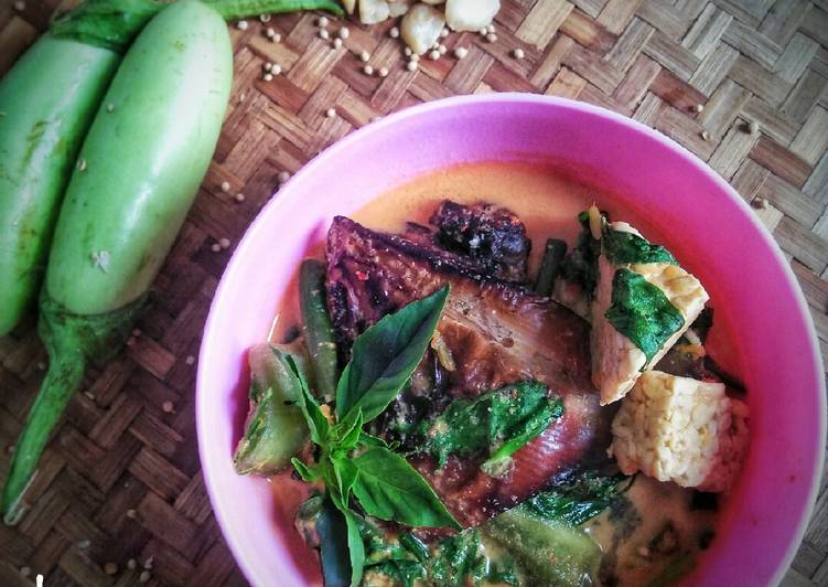 Cara Menyiapkan Lodeh ikan pangganga dan sayur, Enak
