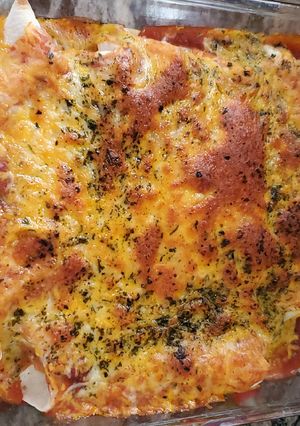 A picture of Lauren's Chicken Sour Cream Enchiladas.