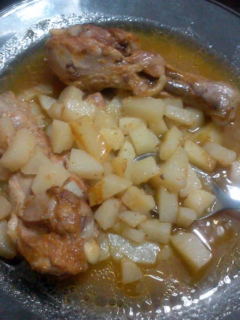 Recipe pollo con papas y salsa (chicken, potato, and salsa ) the Delicious Appealing