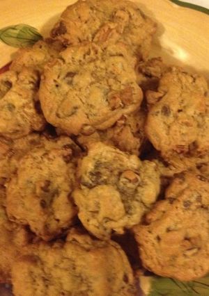 A picture of Homemade Chocolate Chip and Pecan Cookies.