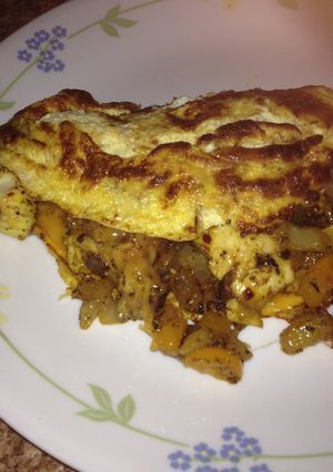 A picture of Adrian's Southern Tilapia Sunrise Omelette.