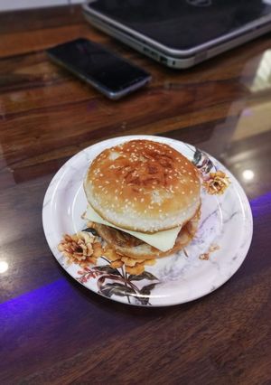 A picture of Aloo tikki burger.
