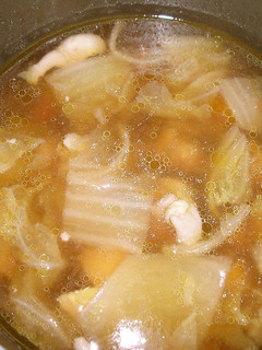 A picture of Use Up Chinese Cabbage! Chinese Cabbage and Chicken Soup (Ozoni Mochi Soup).