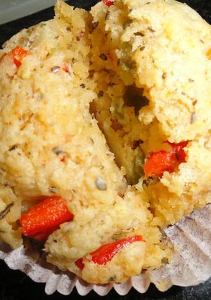 A picture of Eggless Savoury Muffins and Sin-a-mon.