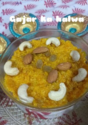 A picture of Microwave Gajar ka halwa.