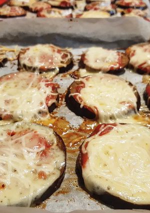 Une photo de Pizzas sans gluten aux aubergines