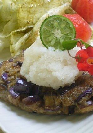 A picture of Vegetarian Eggplant Burger.