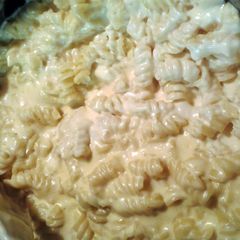 A picture of macaroni and creamy cheese (an improvisation).