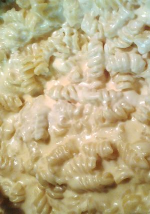 A picture of macaroni and creamy cheese (an improvisation).