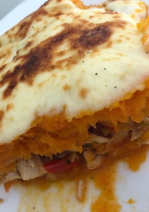 Una foto de Pastel de calabaza y pollo