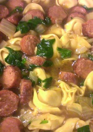 A picture of Sausage & Cheese Tortellini Soup.