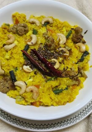 A picture of Bengali Bhuni Khichuri or Khichdi for Bhog.