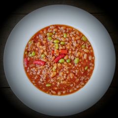 A picture of Spicy Chili Red Bean With Edamame Bean.