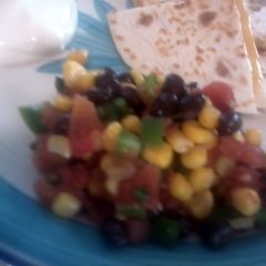 A picture of skye's black bean and corn salsa.