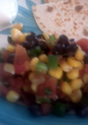 A picture of skye's black bean and corn salsa.