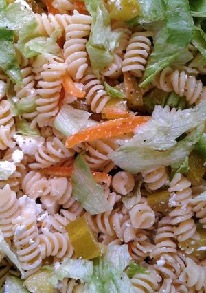 A picture of T's Turkish Cold Pasta Salad.