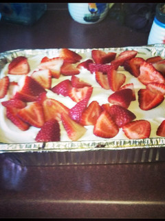 A picture of Strawberry Jello Shortcake with Whipped Topping.