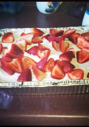 A picture of Strawberry Jello Shortcake with Whipped Topping.