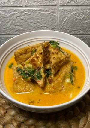 Foto resep Tahu dan daun kemangi kuah santan