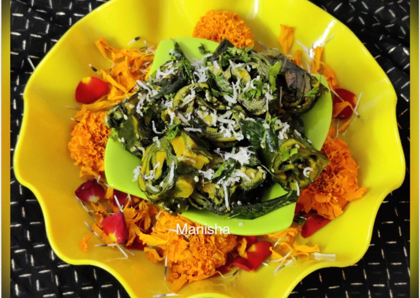 Step-by-Step Guide to Make Award-winning Stir Fry Alu vadi(Arbi
leaves,Patra)