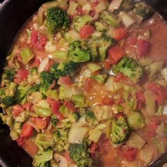 A picture of Pasta with veggies.