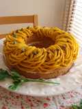 Kabocha Squash Mont Blanc on Cinnamon Bundt Cake