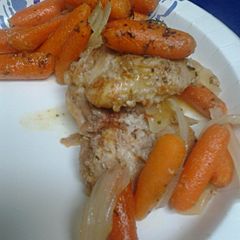 A picture of Lemon Honey Chicken and Carrots.