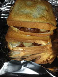 A picture of Cookie butter and banana toast.