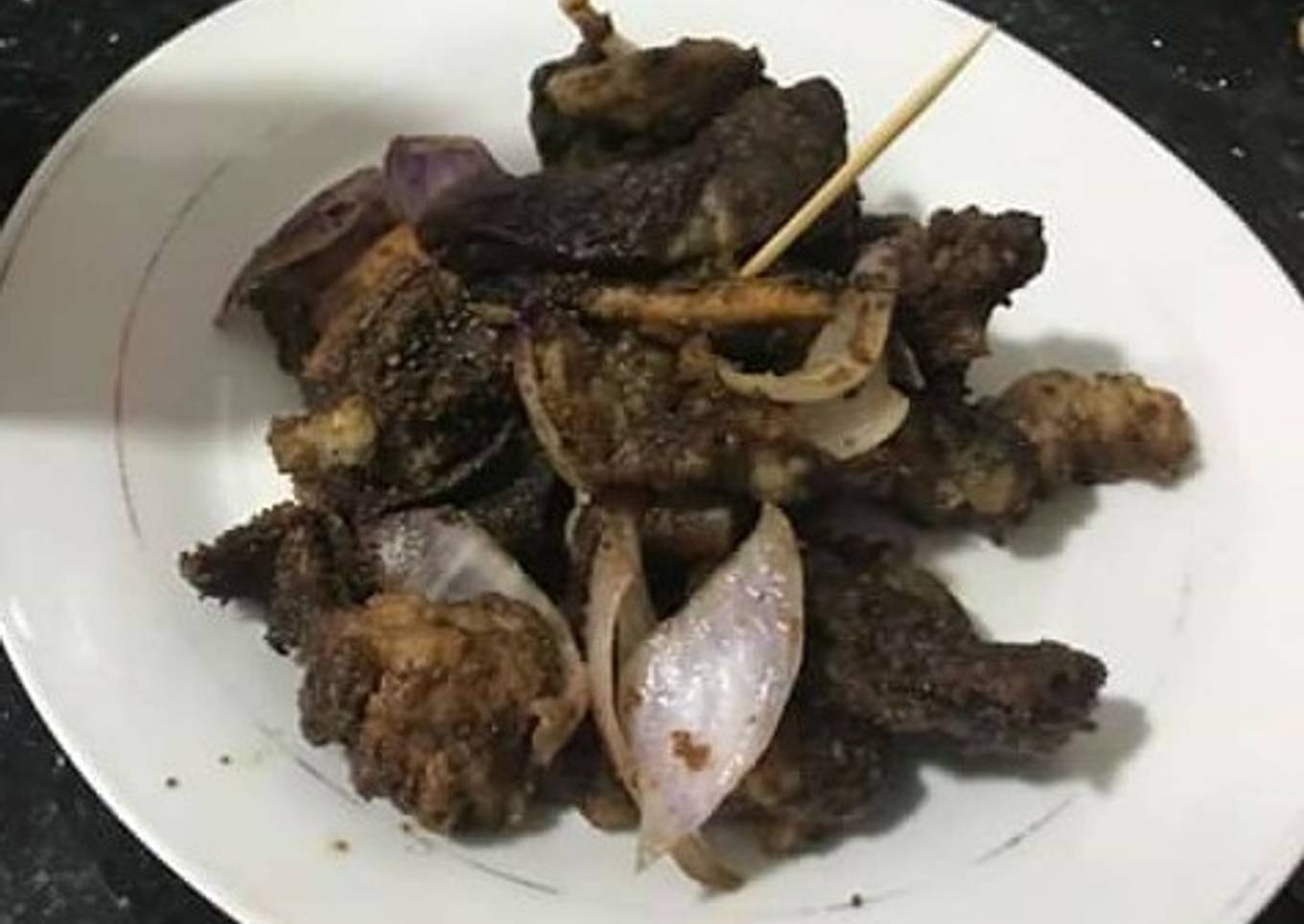 Fried goat meat