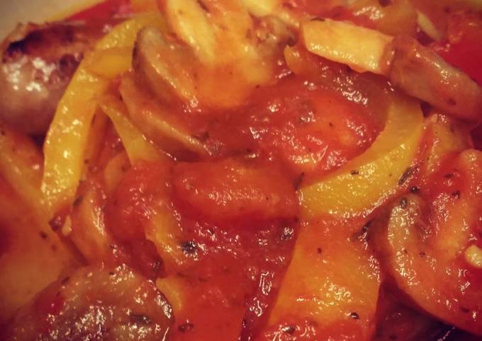 How to Make Perfect Sausage, Tomato and pepper stew