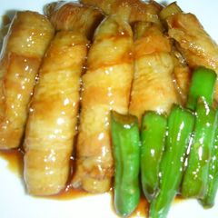 A picture of Burdock Root Pork Rolls.