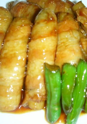 A picture of Burdock Root Pork Rolls.