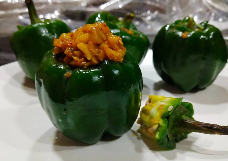 Recipe of Super Quick Homemade Stuffed capsicum | So Tasty Food Recipe From My Kitchen