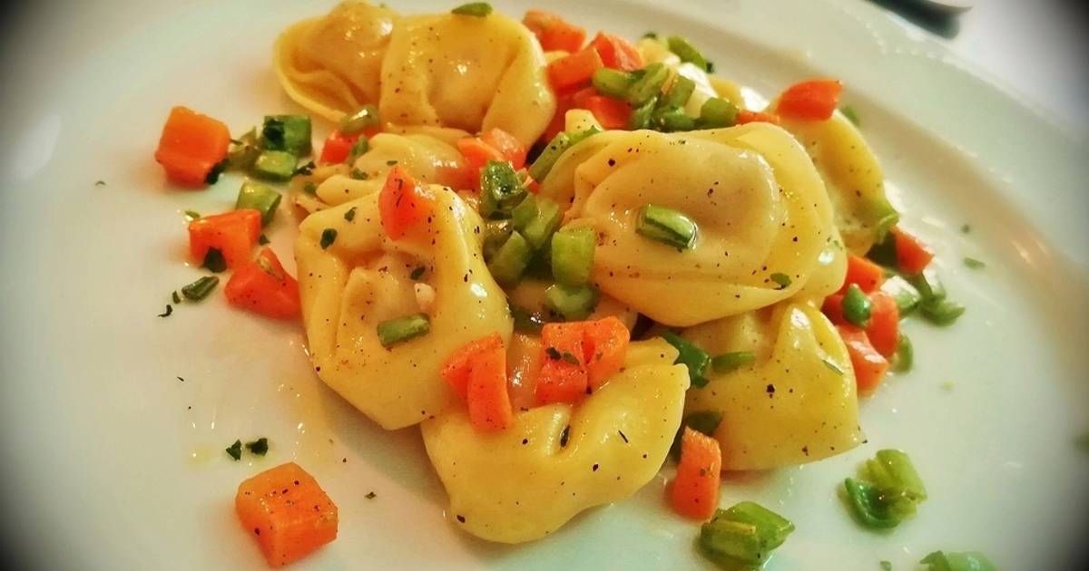 Tortelloni De Carne Con Verduras Salteadas Receta De Josevillalta- Cookpad