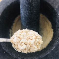 A picture of Vegan “Parmesan”🌱.